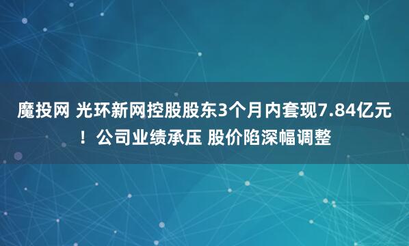 魔投网 光环新网控股股东3个月内套现7.84亿元！公司业绩承压 股价陷深幅调整