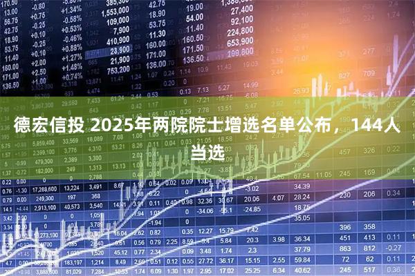 德宏信投 2025年两院院士增选名单公布，144人当选