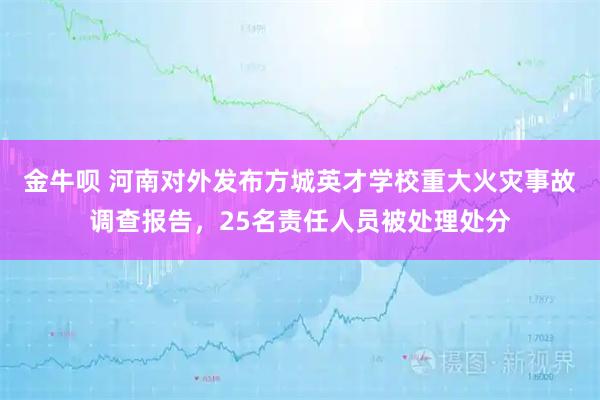 金牛呗 河南对外发布方城英才学校重大火灾事故调查报告，25名责任人员被处理处分